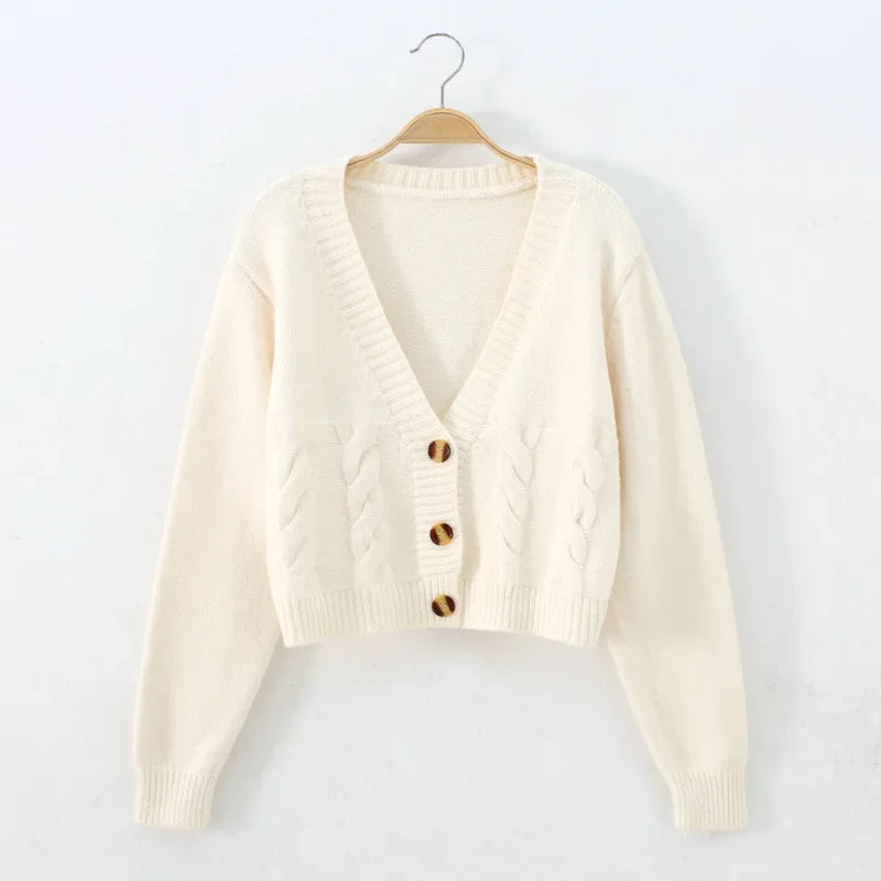 Levoire | Gilet Moderne Pour Femmes Avec Décolleté En V Et Boutons Beige Taille unique