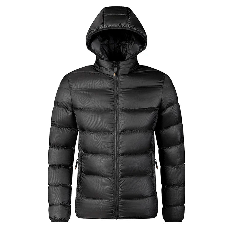 Levoire | Veste Matelassée Décontractée Avec Capuche Amovible Pour Hommes Noir
