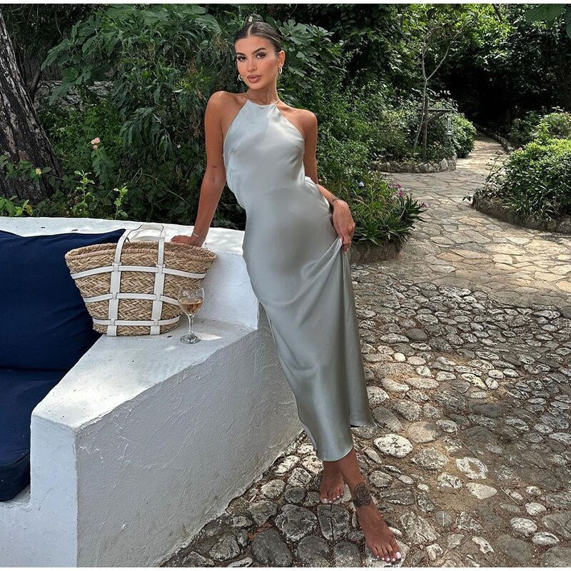 Levoire | Robe en satin féminine pour femmes Vert Clair