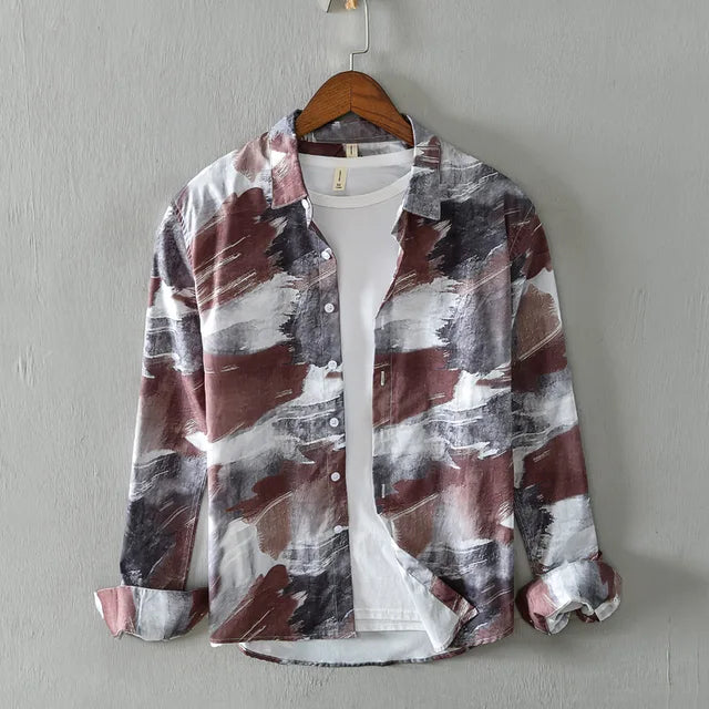 Levoire | Chemise Decontractee Imprimee Creatif Hommes Khaki