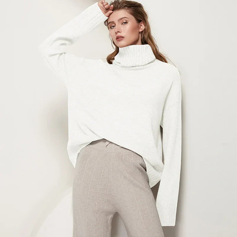 Levoire | Pull Printemps Toucher Cachemire Femme Blanc Une taille pour tous