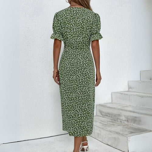 Levoire | Robe Midi Femme Avec Imprimé Floral Et Ruchés