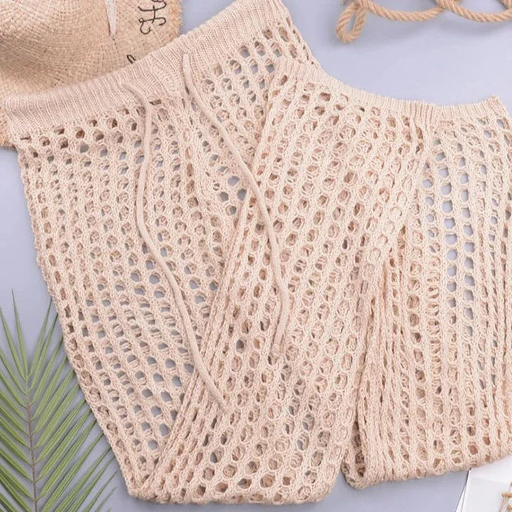 Levoire | Pantalon Taille Haute Tricoté abricot