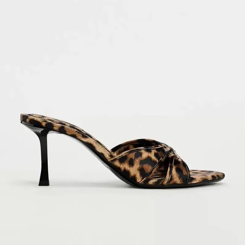 Levoire | Chaussures À Talons Hauts Avec Lacets Et Motif Léopard