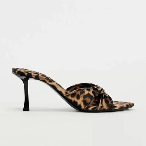 Levoire | Chaussures À Talons Hauts Avec Lacets Et Motif Léopard