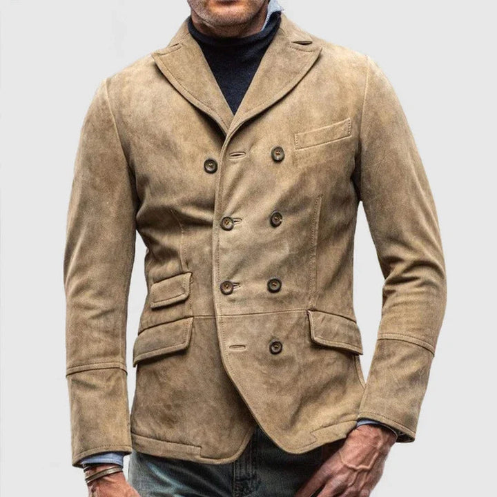 Levoire | Veste Slim Fit À Manches Longues Avec Fermeture À Boutons Khaki