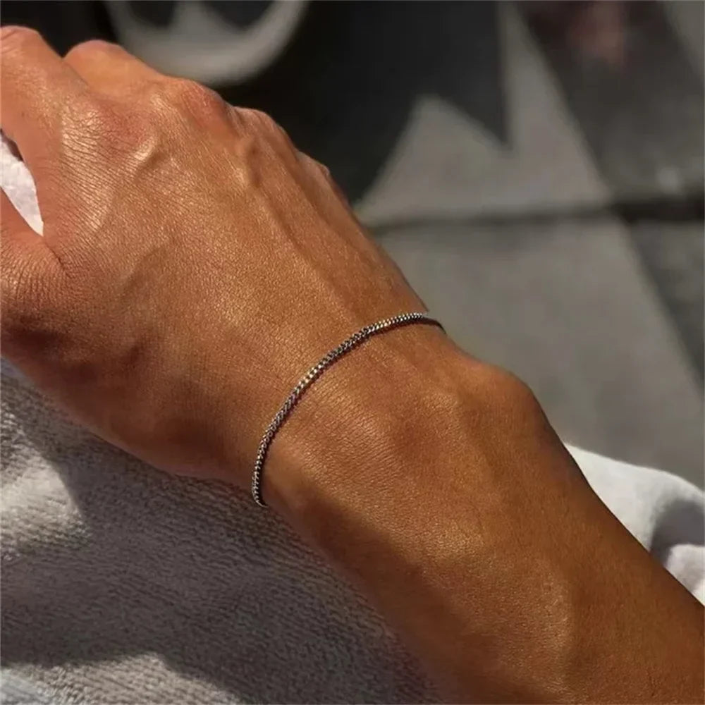 Levoire | Bracelet En Chaîne Cubaine En Or 3mm couleur argentée