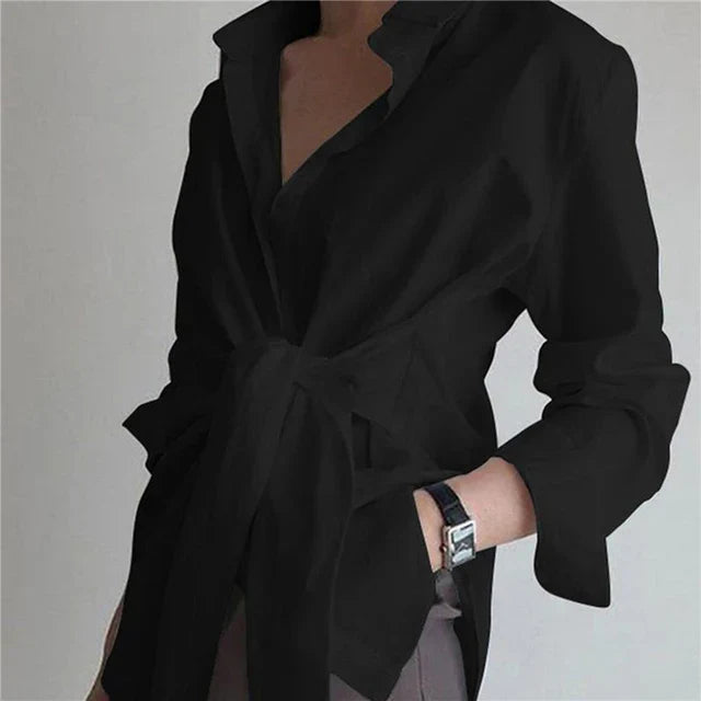 Levoire | Long Shirt With Wide Sleeves And Closure Noir