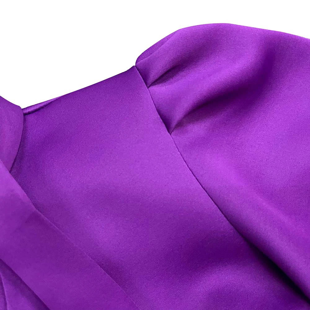 Levoire | Col Côté Bouffant Manches Courtes Robes Longues