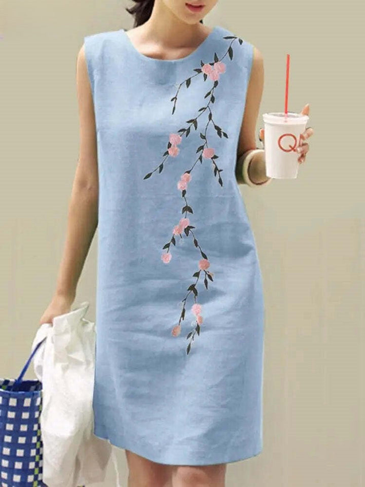 Levoire | Robe En Broderie Florale Bleu