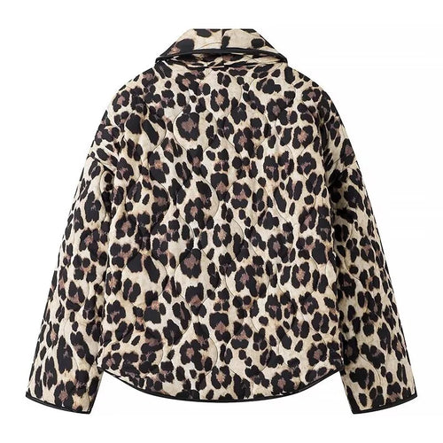 Levoire | Veste Bleue Avec Motif Léopard