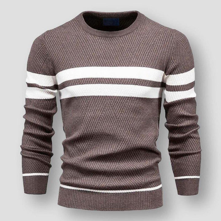 Levoire | Pull À Col Rond Rayé À Manches Longues Braun