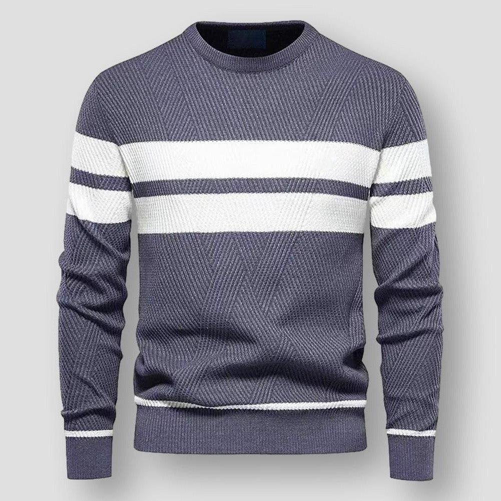 Levoire | Pull À Col Rond Rayé À Manches Longues Gris