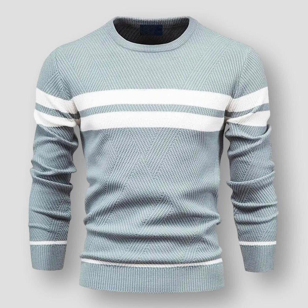 Levoire | Pull À Col Rond Rayé À Manches Longues Bleu clair
