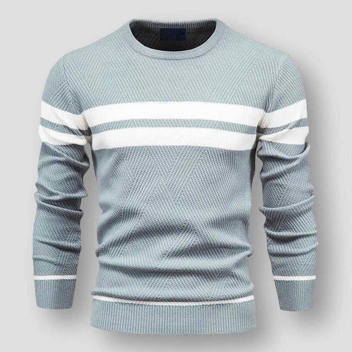 Levoire | Pull À Col Rond Rayé À Manches Longues Bleu clair