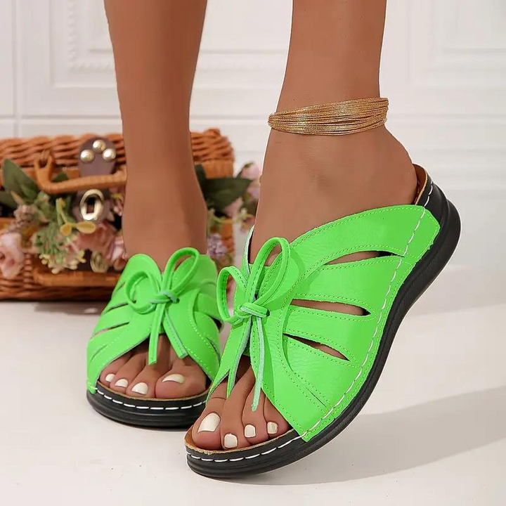 Levoire | Chaussures Orthopédiques À Talons Compensés À Enfiler Sandales D'Été Fluorescent Vert