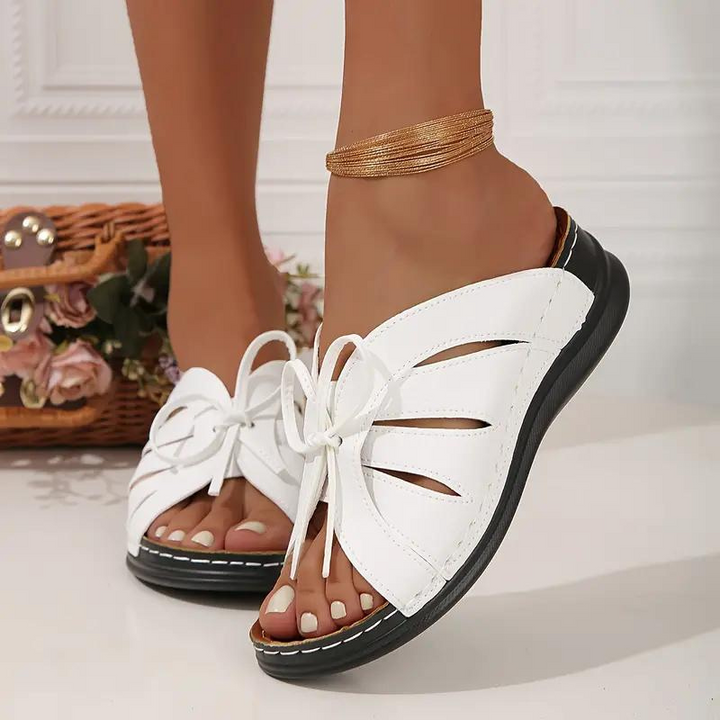 Levoire | Chaussures Orthopédiques À Talons Compensés À Enfiler Sandales D'Été Blanc
