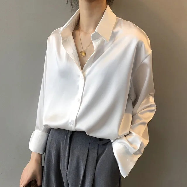 Levoire | Chemisier Manches Longues Modèle Lâche Boutonnage Chemises Femme Blanc