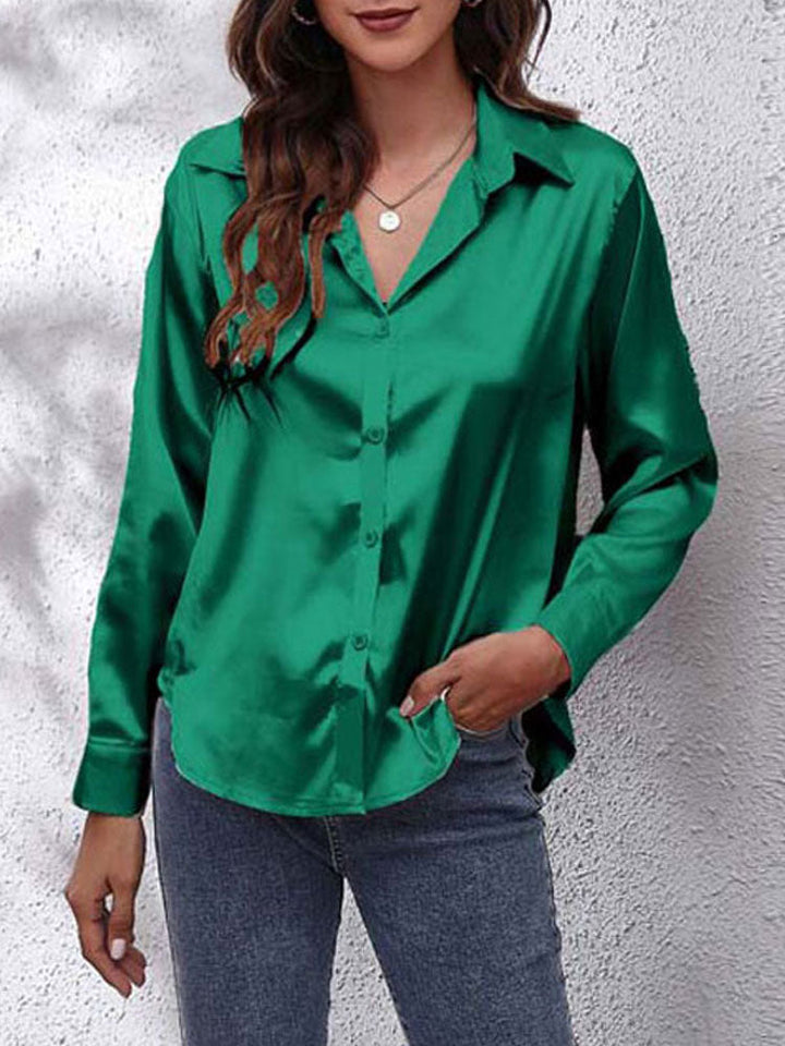 Levoire | Chemise À Manches Longues Loose Fit Avec Boutonnière Vêtements Pour Dames Vert