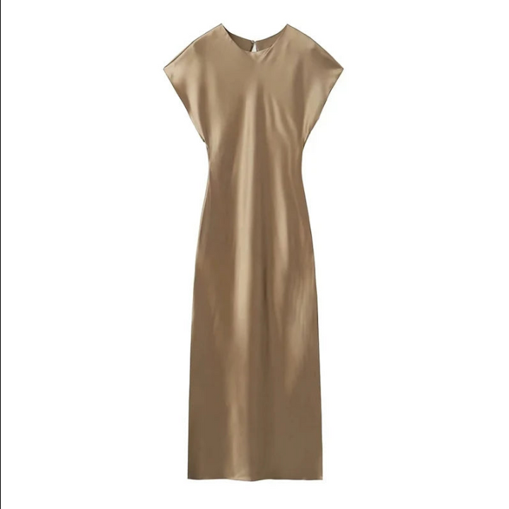 Levoire | Robe Midijupe En Satin Élégante Braun