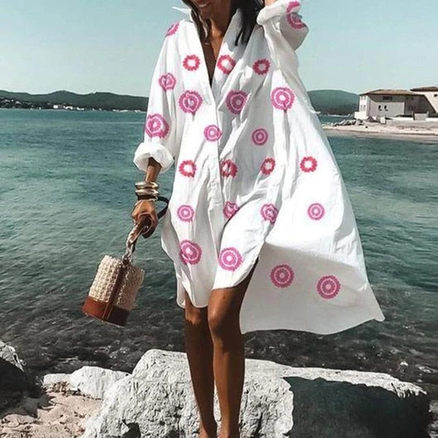 Levoire | Élégant Et Confortable Robe D'Été Rosa Impression