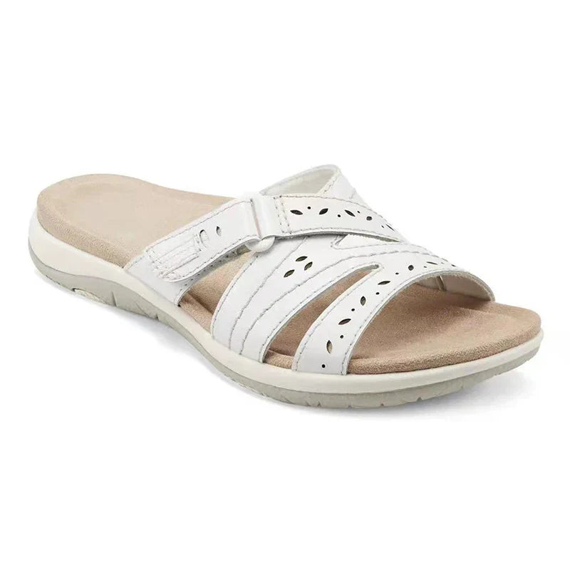 Levoire | Sandales À La Mode À Bout Rond Pour Femmes Blanc
