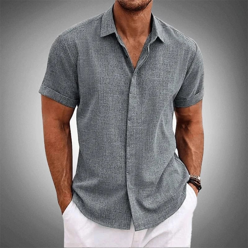 Levoire | Chemise En Lin À Manches Courtes Gris