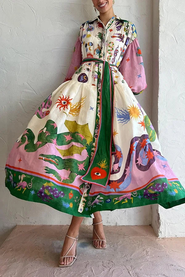 Levoire | Robe Plissée dans le Style Rétro Français