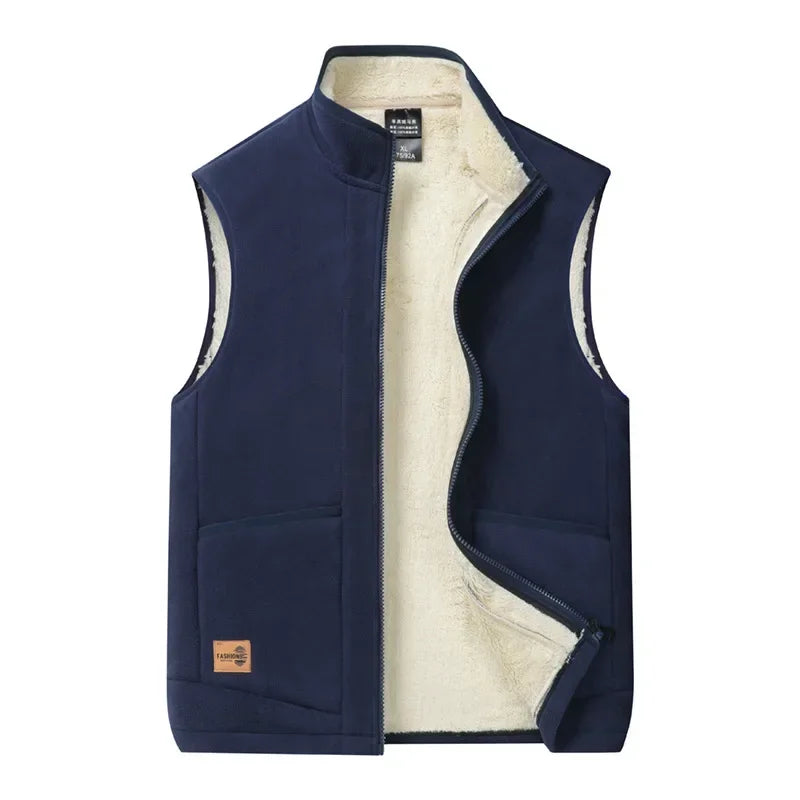 Levoire | Veste Chaleureuse Doublée Pour Hommes Sans Manches Bleu foncé