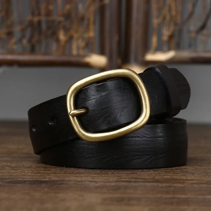 Levoire | Ceinture en cuir pour femmes au look élégant Noir