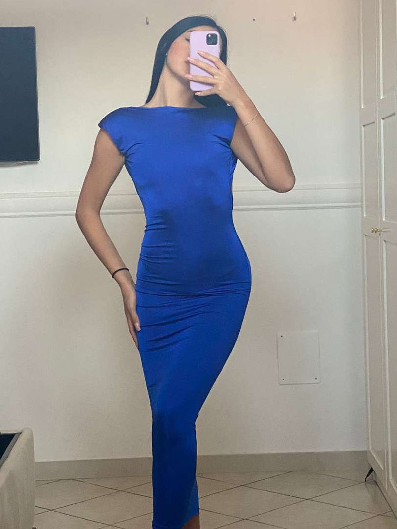 Levoire | Robe Maxi À Col Rond Avec Manches