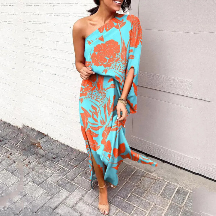 Levoire | Robes À Épaules Diagonales Turquoise