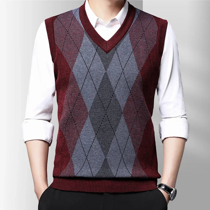 Levoire | Gilet En Maille Homme Pour L’Automne Et L’Hiver Rouge