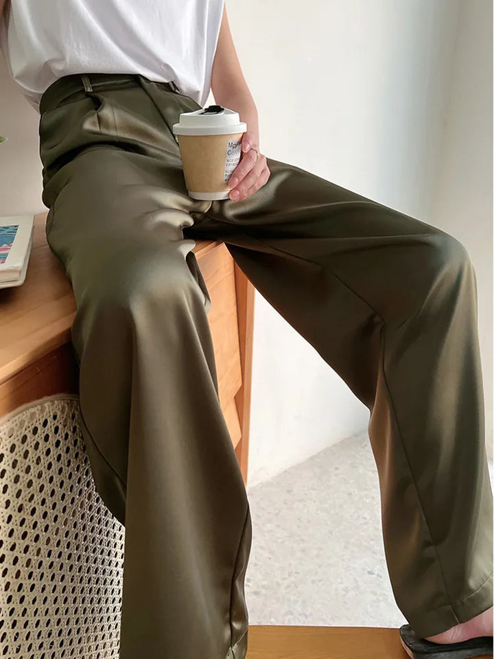 Levoire | Pantalons En Satin De Soie Pour Femmes