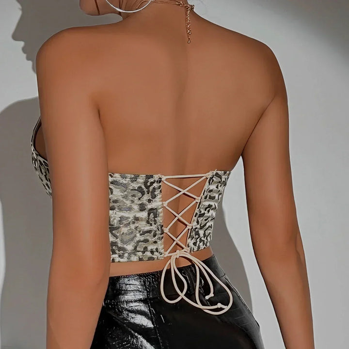Levoire | Top Corset À Motifs Léopard Tendance