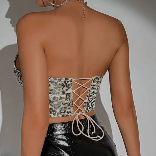 Levoire | Top Corset À Motifs Léopard Tendance
