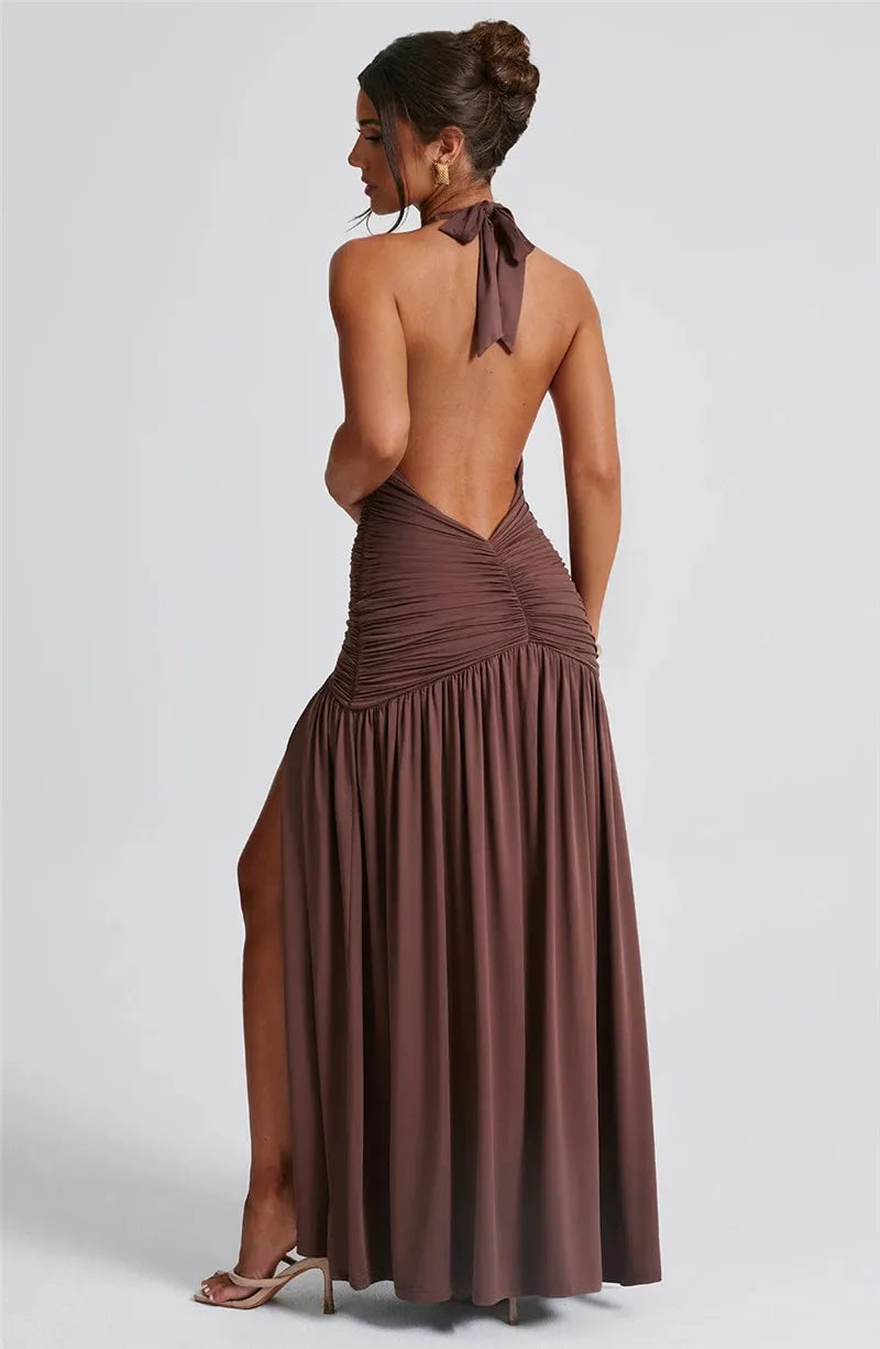 Levoire | Dos Nu Noyé V-Cuisse Haute Fente Maxi Robes