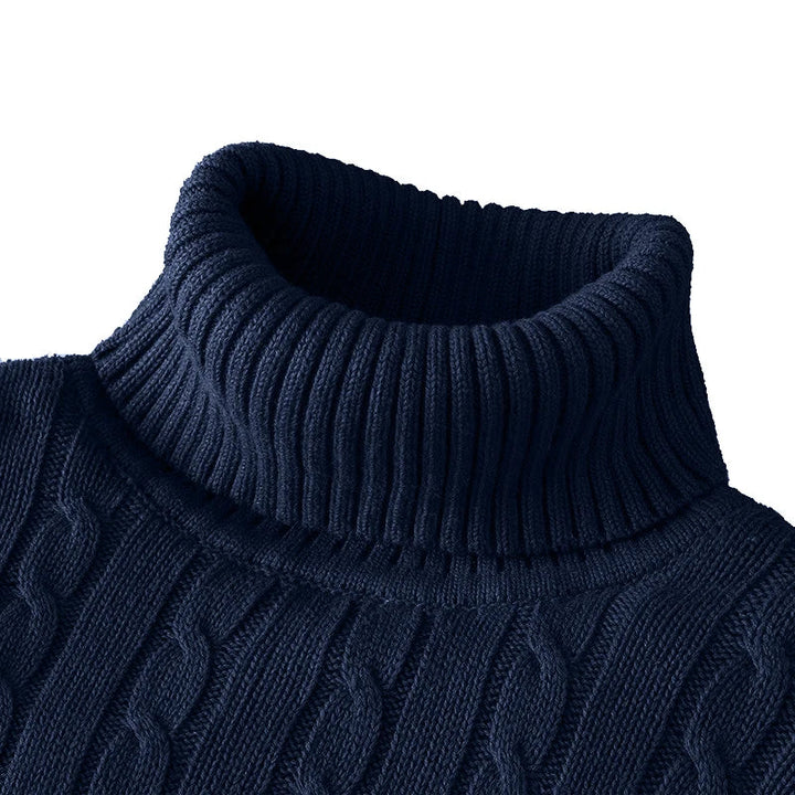 Levoire | Pull Col Roulé En Laine Pour Homme Bleu Marine