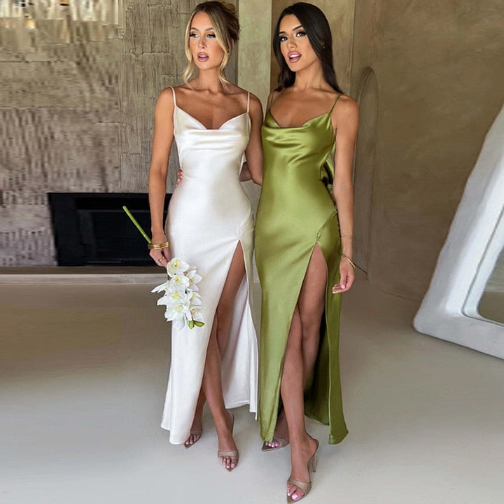 Levoire | Robe Longue Slim Sans Manches À Dos Nu