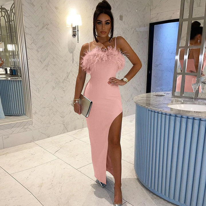 Levoire | Robe Longue Épaules Dénudées À Fente Haute