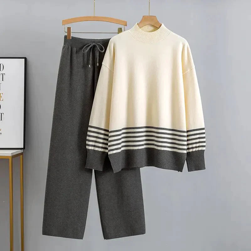 Levoire | Grande taille ensemble d'entraînement (2 pièces) Beige-Gris Une taille