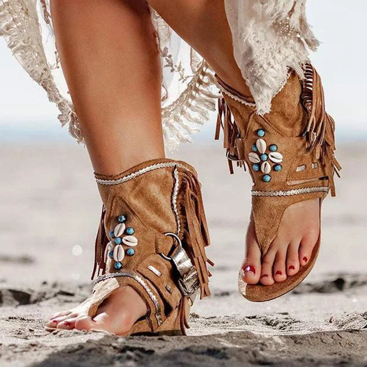 Levoire | Franges Sandales Boho Braun (Rapidement épuisé)