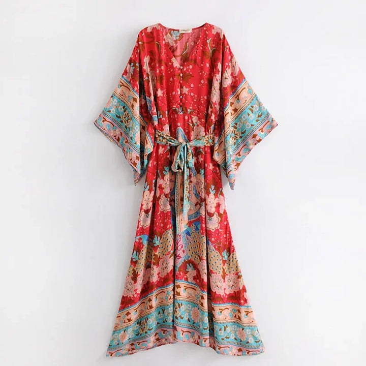 Levoire | Robe Kimono Bohème Rouge