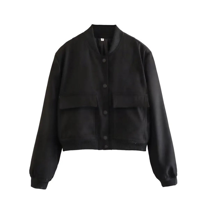 Levoire | Veste bomber à manches longues avec col et poches Noir