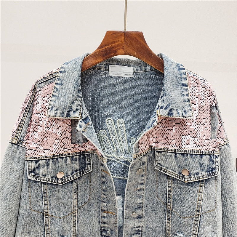 Levoire | Veste En Jean Avec Paillettes