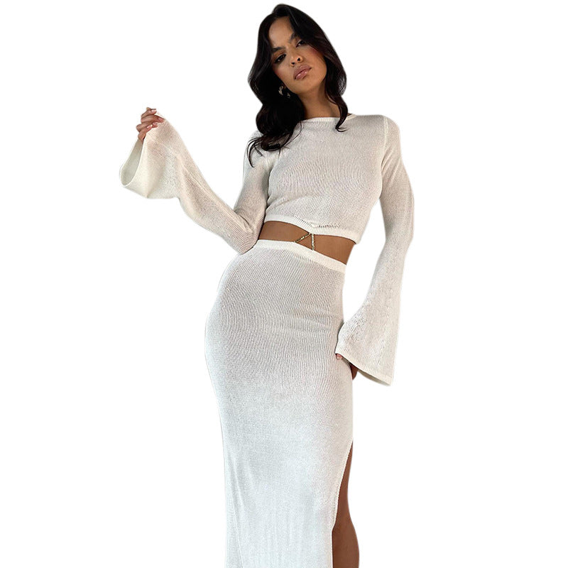 Levoire | Ensemble Jupe Cropped Et Maxi À Manches Longues