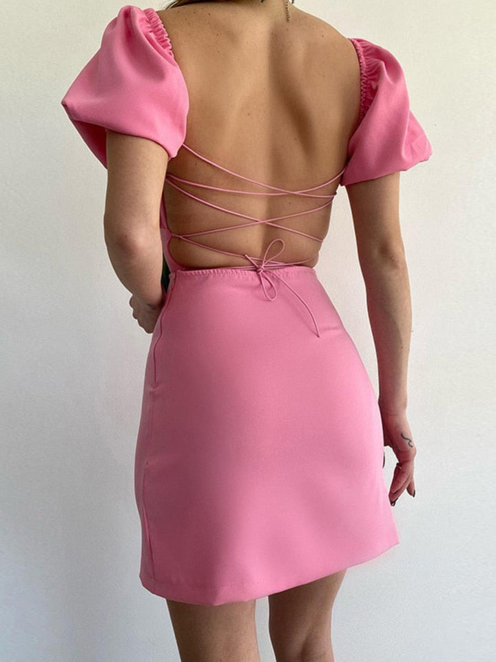 Levoire | Manchette Bouffante Ouverture Au Dos Robe Mini