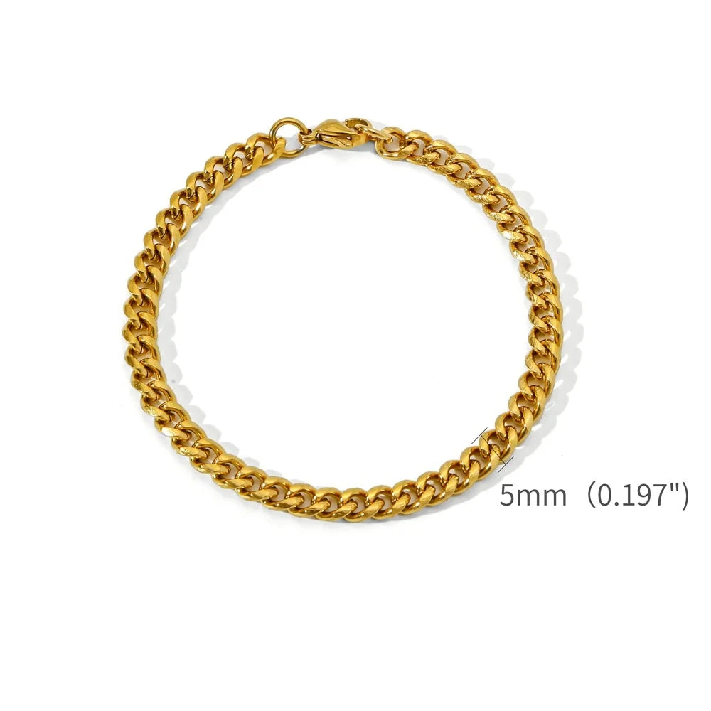 Levoire | Bracelet En Chaîne Cubaine En Or 5mm couleur dorée