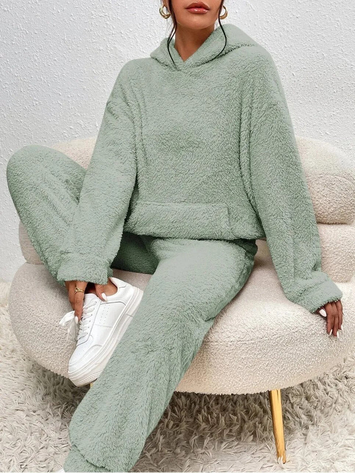 Levoire | Ensemble Teddy Avec Capuche Vert