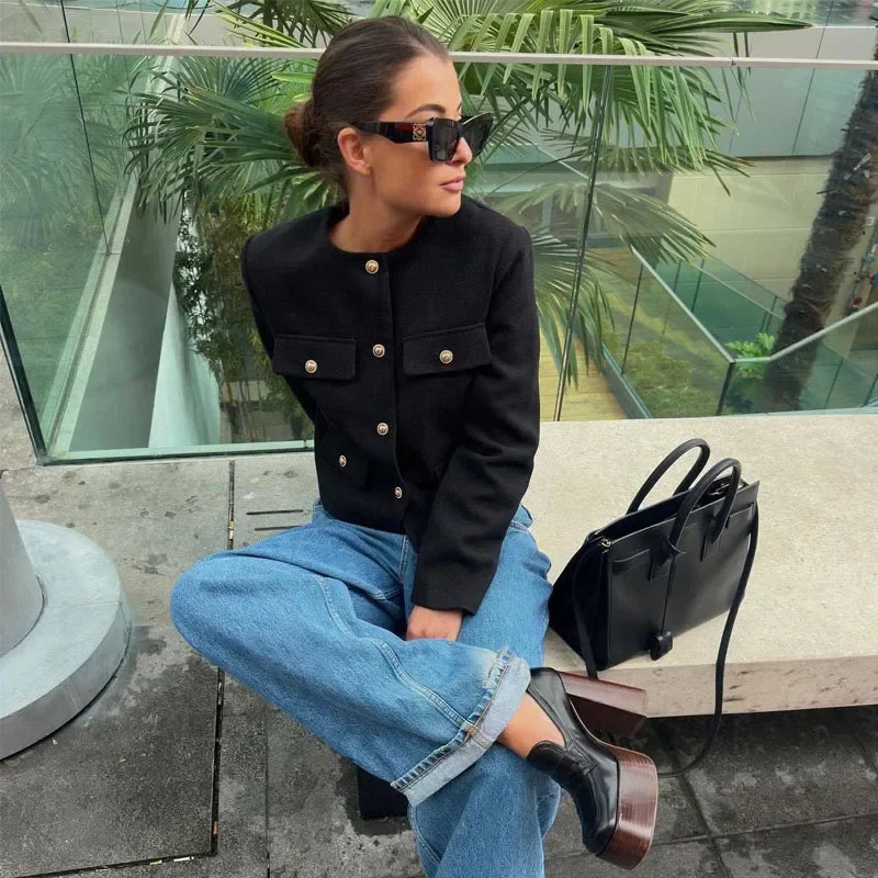 Levoire | Virale Luxe Veste Avec Boutons En Or